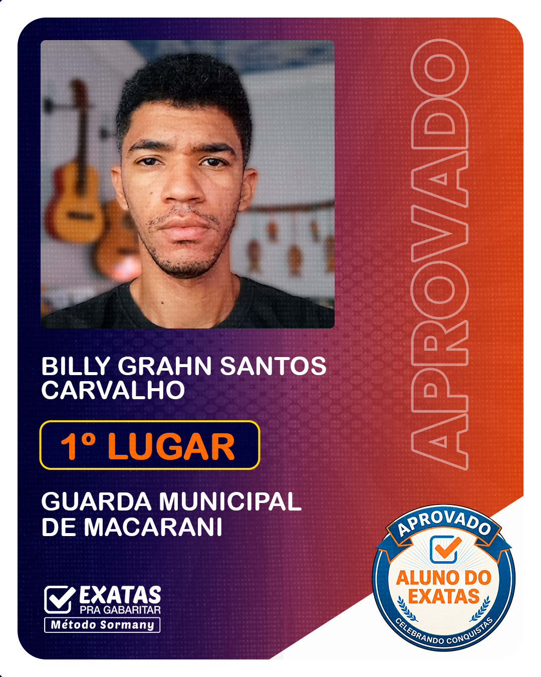 Billy Grahn Santos Carvalho — 1º Lugar Guarda Municipal