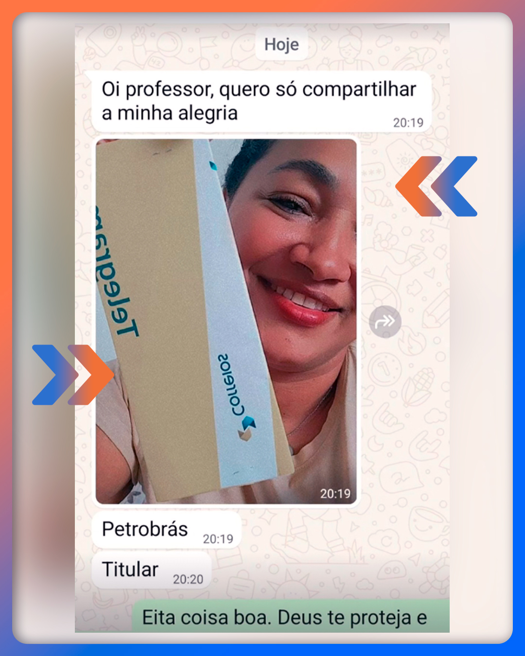 Aprovada Petrobras — feedback no WhatsApp