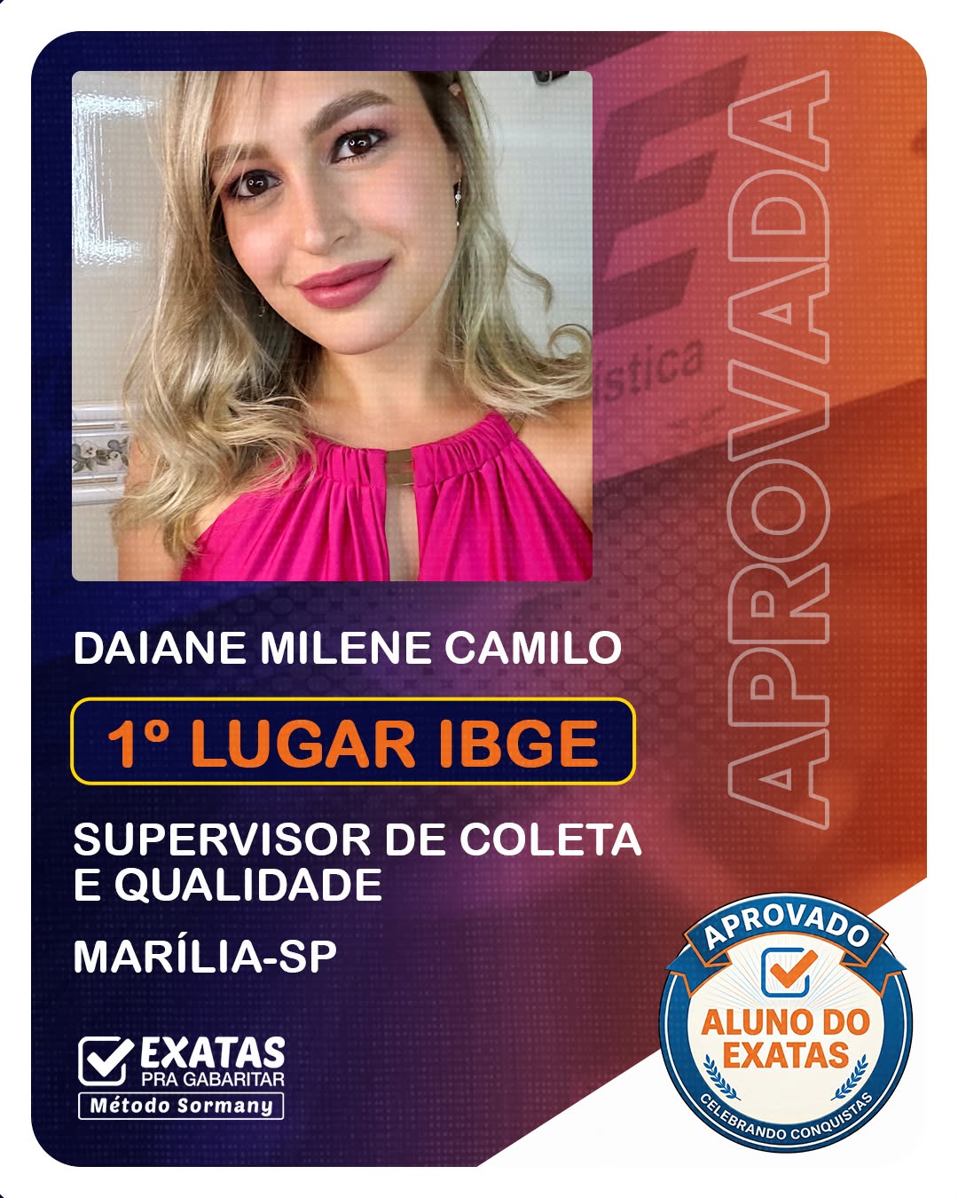 Daiane Milene Camilo — 1º Lugar IBGE